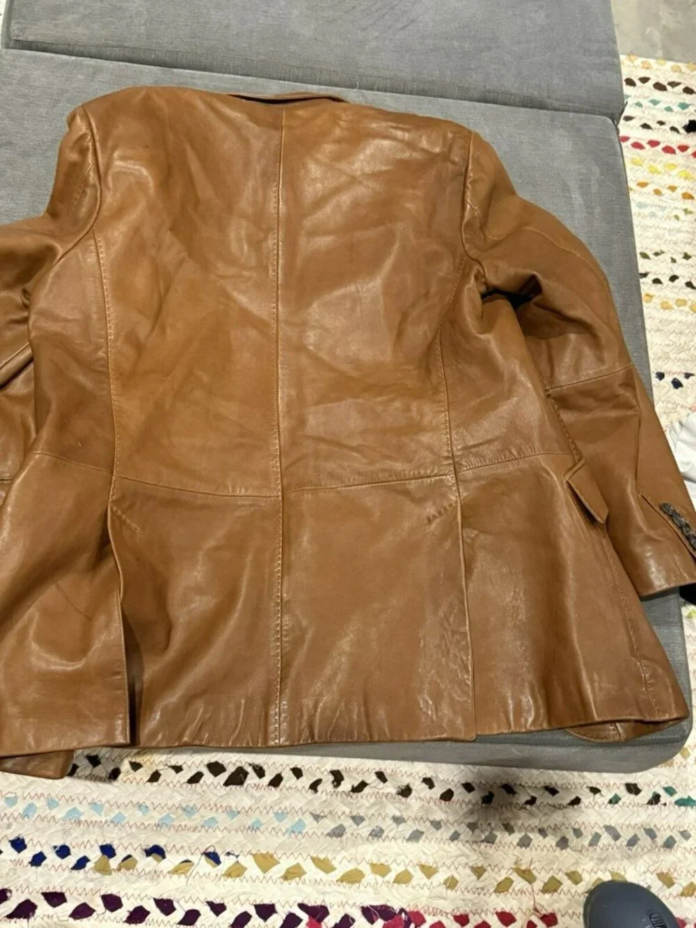 Banana Republic Men's Brown 100% Leather 2 Button Sport Coat Jacket SZ 42 Large
